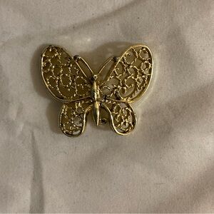 Elegant Gold Butterfly Brooch